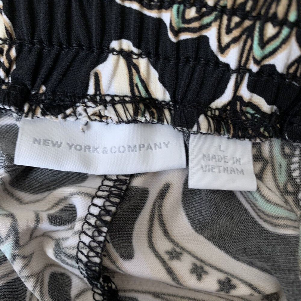 New York &‎ Co Pants Womens Large Palazzo Wide Leg Lounge Pants Paisley Wide Hem - Picture 6 of 12